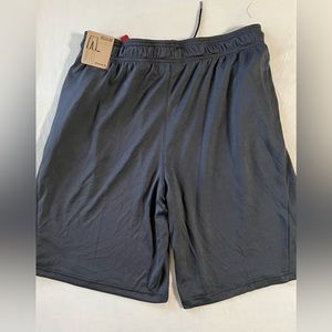 Reebok Training Shorts Mens LARGE Gray Black Pull On Basketball Athletic Fitness